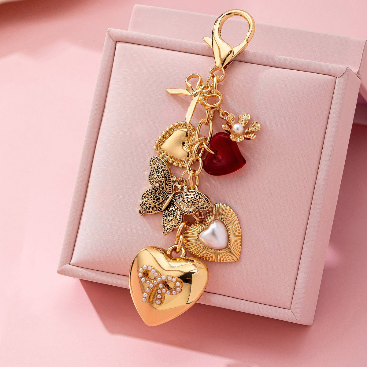 Bag Charm-Heart Bow Butterfly Charm Key Chain