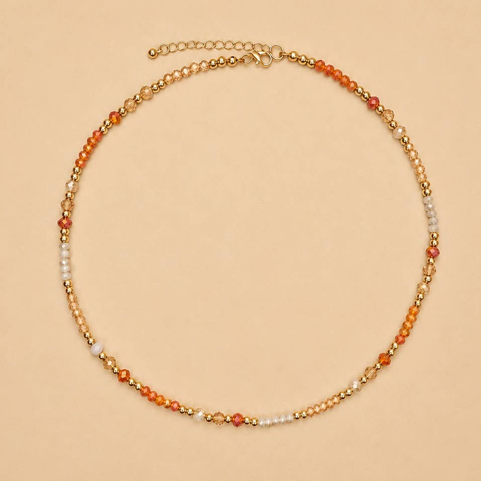 Golden Glow Beaded Necklace