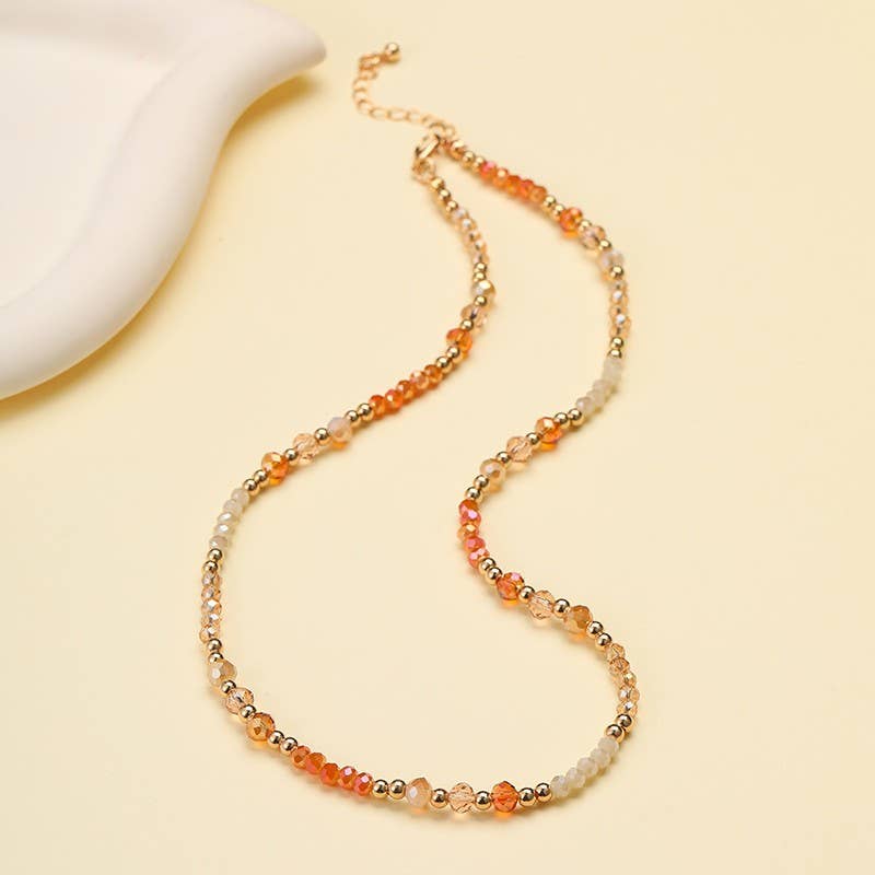 Golden Glow Beaded Necklace