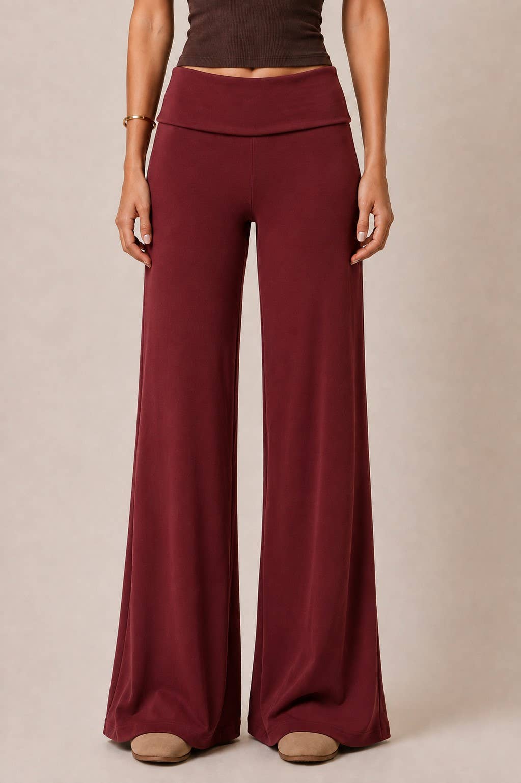 Soft Wide Leg Fold Over Louange Pants