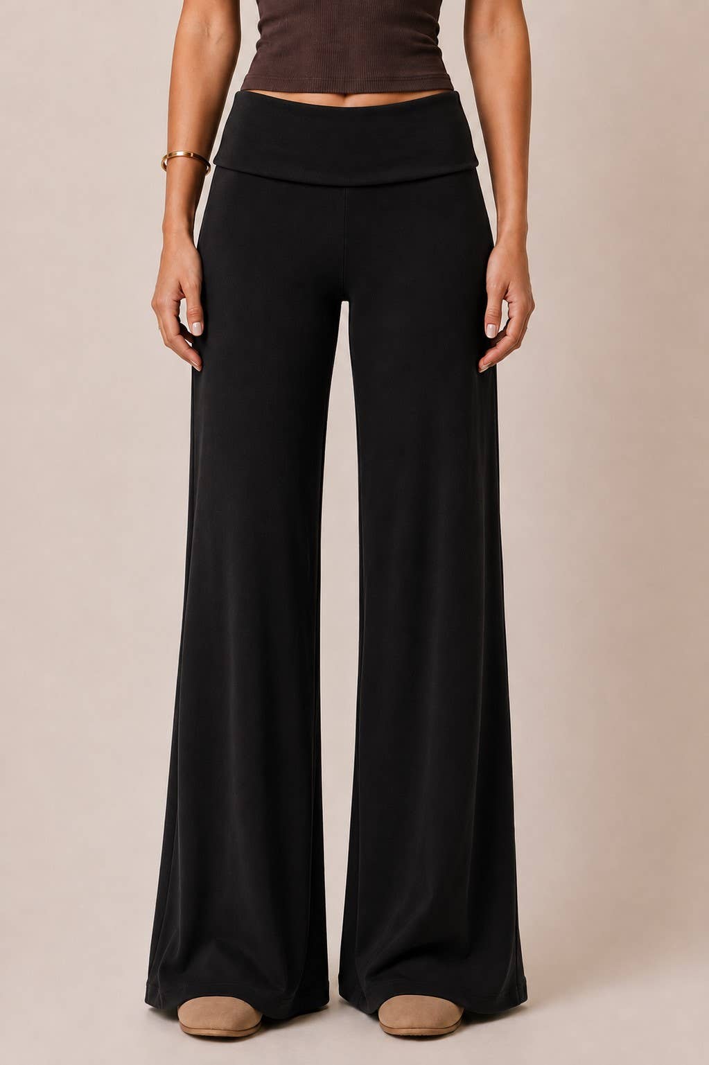 Soft Wide Leg Fold Over Louange Pants
