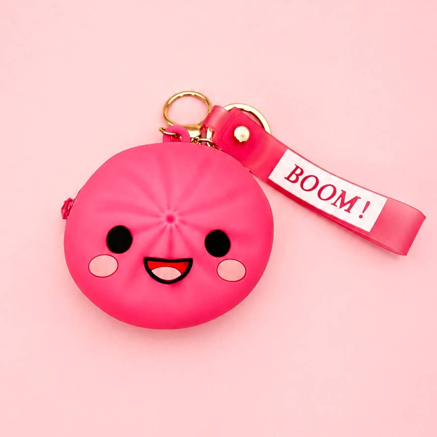 Dumpling Coin Purse Keychain - Copper & Linen