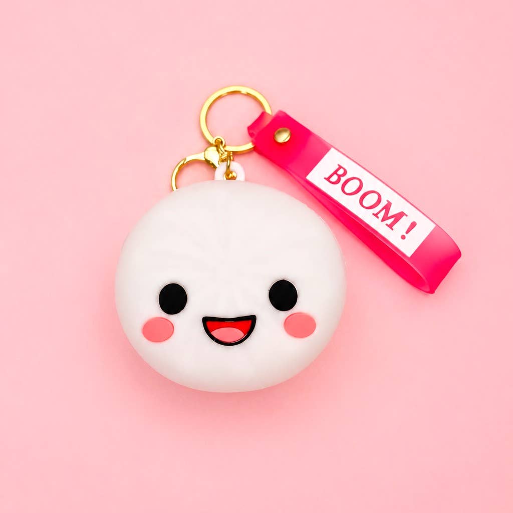 Dumpling Coin Purse Keychain - Copper & Linen