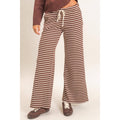 Low Rise Striped Waffle Knit Pants - Copper & Linen