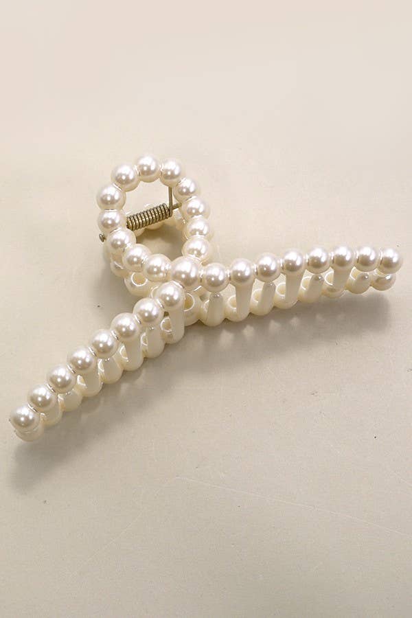 Pearl Hair Claw Clip - Copper & Linen