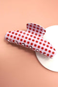 Plaid Oval Hair Claw Clips - Copper & Linen