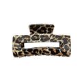 Rectangle Leopard Animal Design Hair Clip - Copper & Linen