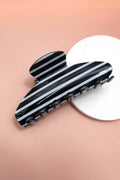 Stripe Oval Hair Claw Clip - Copper & Linen