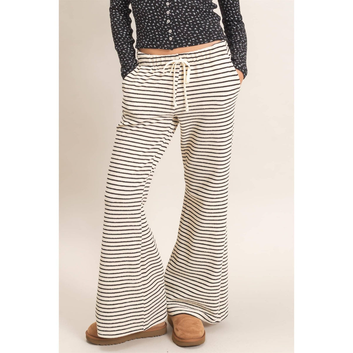 Striped Wide Leg Pants - Copper & Linen