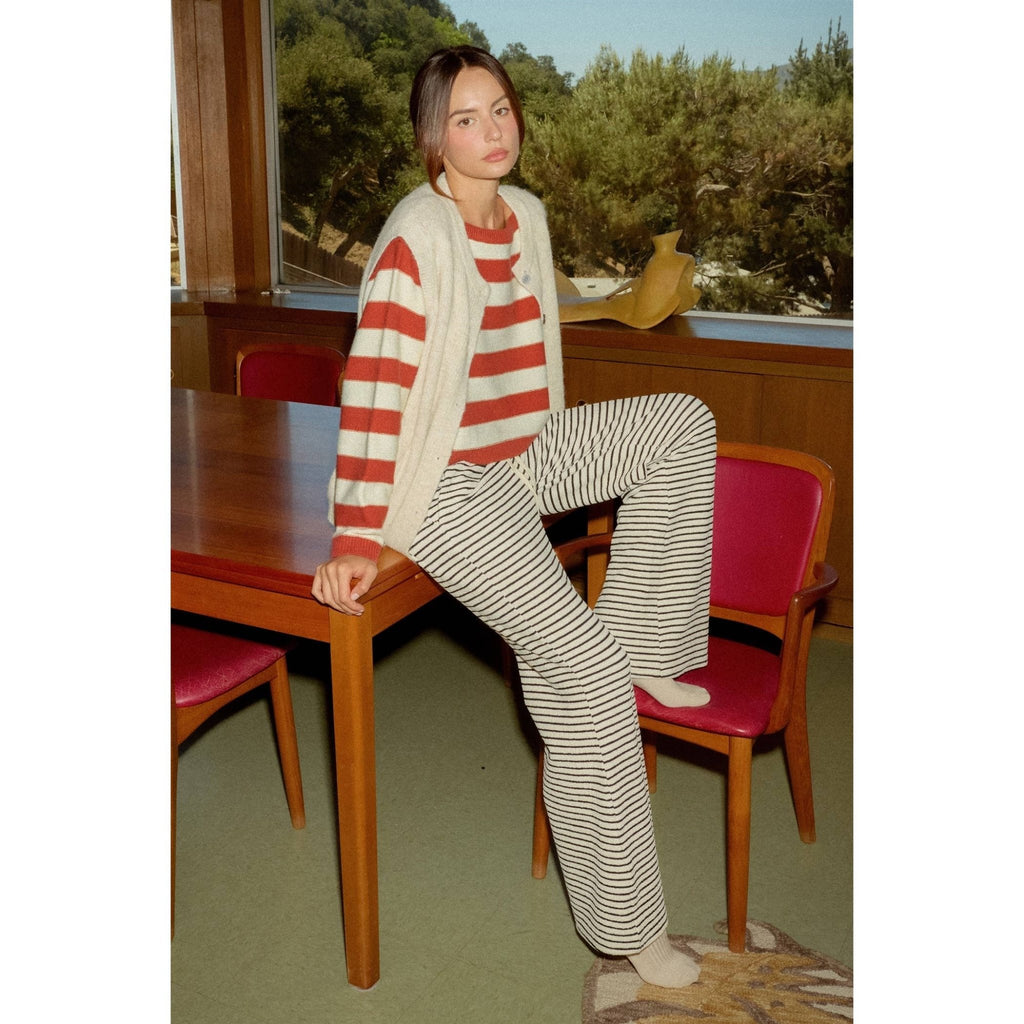Striped Wide Leg Pants - Copper & Linen