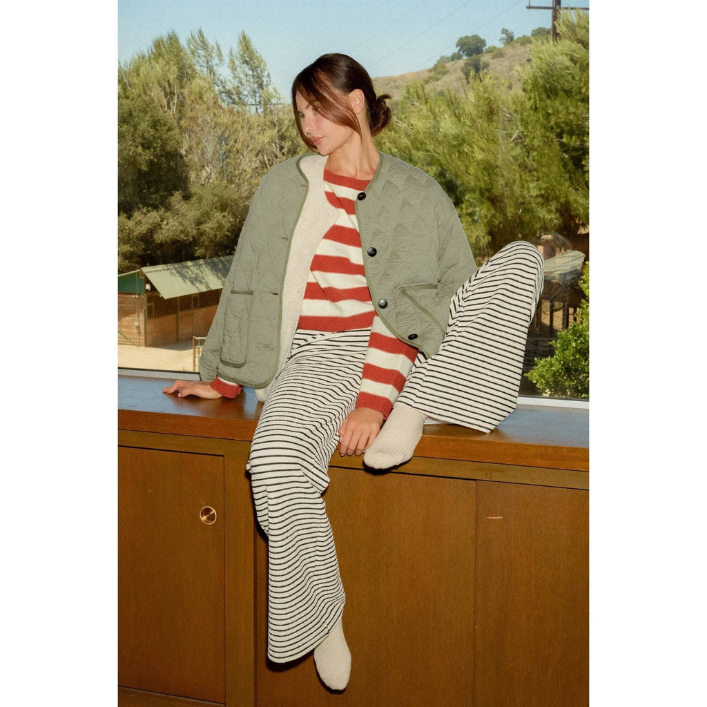 Striped Wide Leg Pants - Copper & Linen