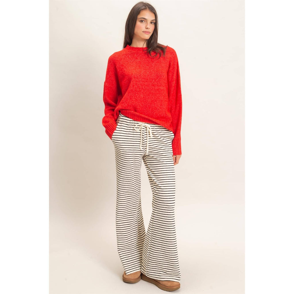 Striped Wide Leg Pants - Copper & Linen