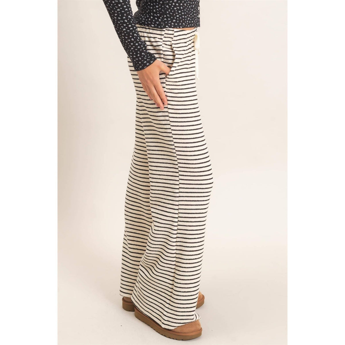 Striped Wide Leg Pants - Copper & Linen